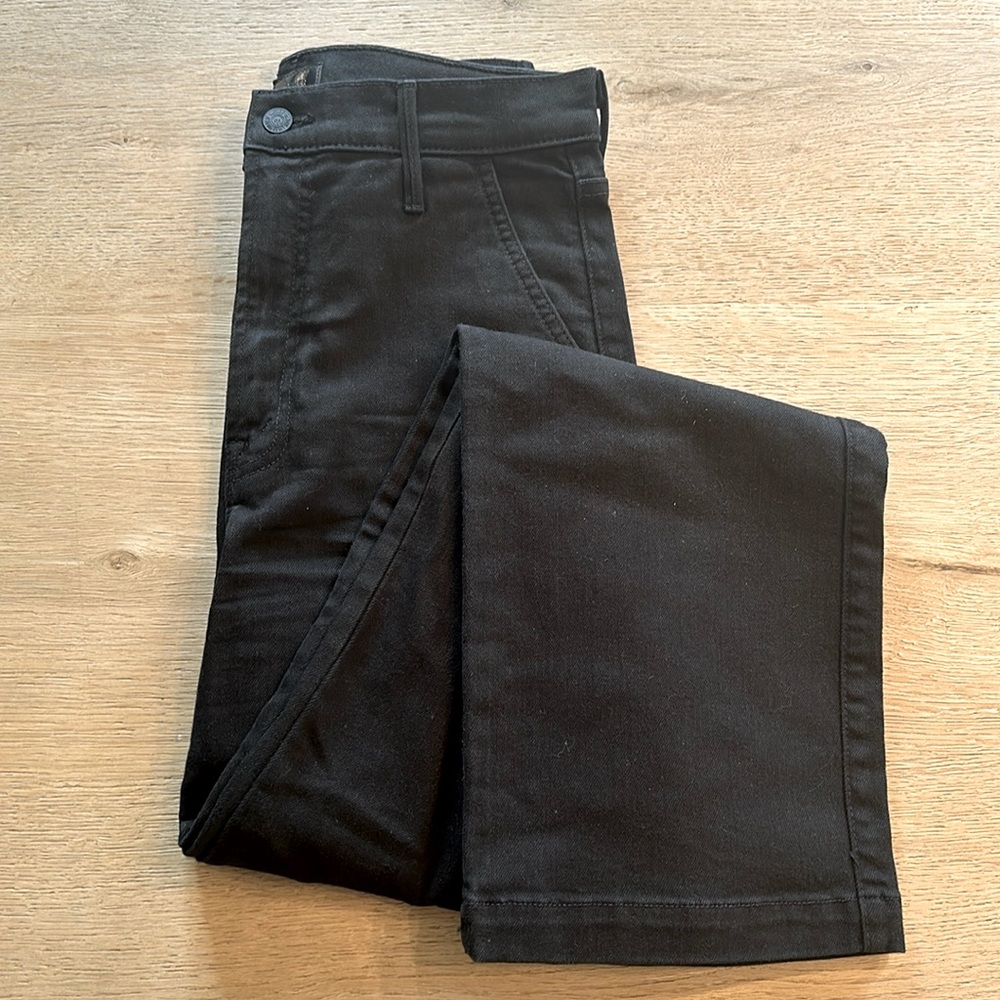 MOTHER The Straight Up Rambler Cargo Pants Jean in Black Pitch